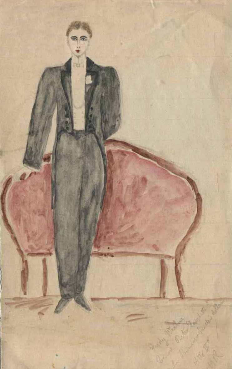 Fredy. Figurino teatrale della rappresentazione a Cesena de La principessa dei dollari nel 1912
